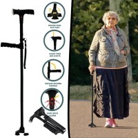 Height Adjustable Walking Stick for Elderly – Lightweight and Sturdy with Ergonomic Handle for Comfortable Support